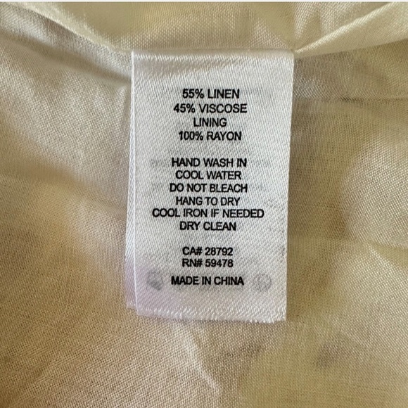 House of Harlow 1960 Linen Blend Midi Dress Pink White Palm Print Size Medium - Picture 14 of 14